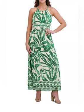 Leaf Printed Maxi Dress